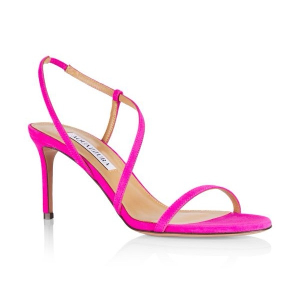 AQUAZZURA Sleek 75MM Strappy Suede Sandals - Picture 3 of 16